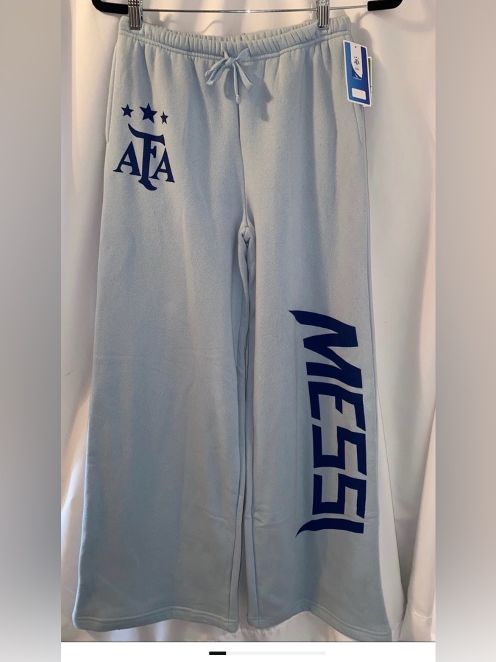 NWT Messi Argentina AFA Official Wide Leg Sweats pants Women's Soccer Joggers M